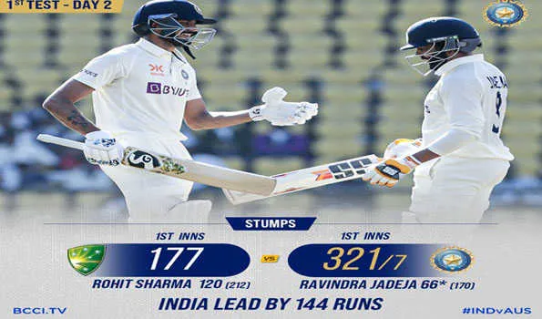 रोहित का शतक, भारत की बढ़त 100 रन के पार