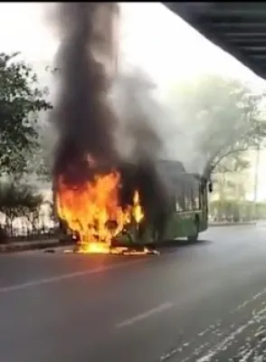 दिल्ली परिवहन निगम की बस में लगी आग, बस में मौजूद सभी यात्री सुरक्षित निकाले गए