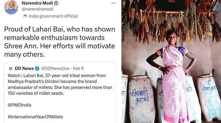 प्रधानमंत्री मोदी को पसंद आया मप्र की लहरी बाई का मिलेट्स बीज बैंक, बताया प्रेरणा दायक