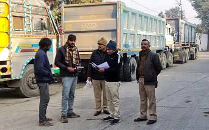 सहारनपुर में ओवरलोड ट्रकों पर 3.50 लाख रूपये जुर्माना, 10 ट्रक सीज, दर्जनों के काटे चालान