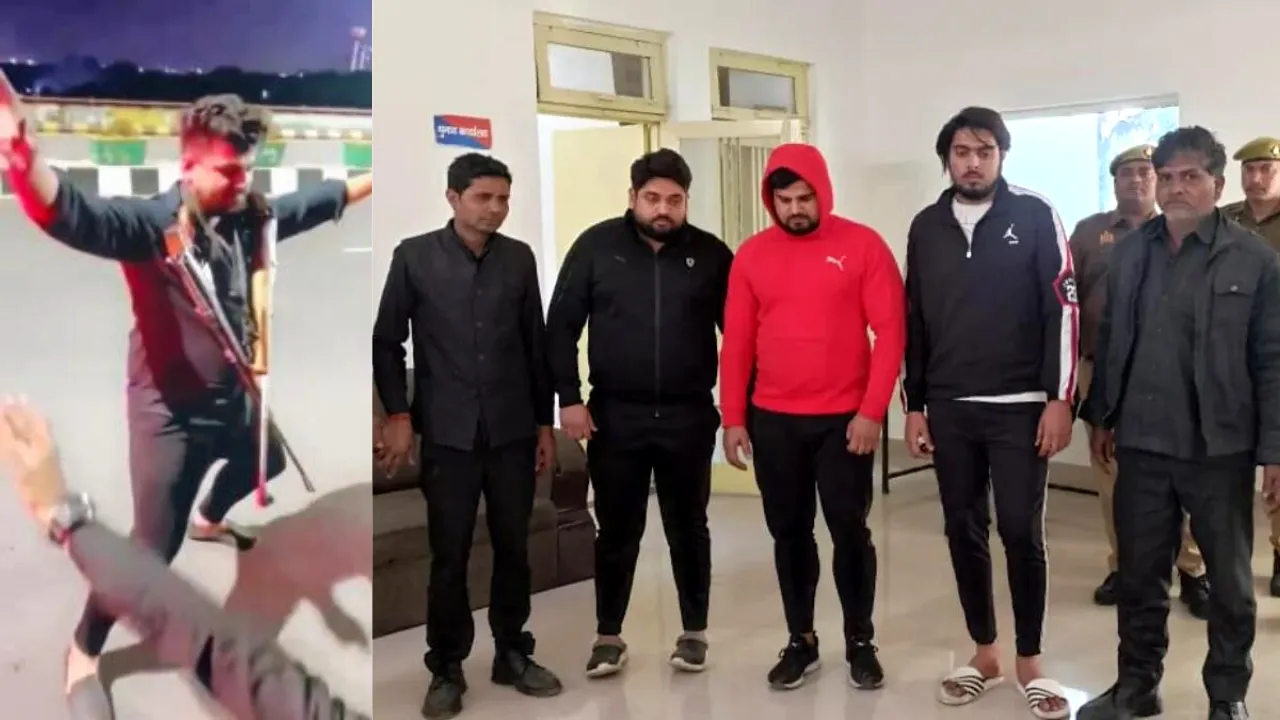 एलिवेटेड रोड पर रील बनाने वाले 5 गिरफ्तार, गाड़ी सीज, लाइसेंस निरस्त की भेजी रिपोर्ट