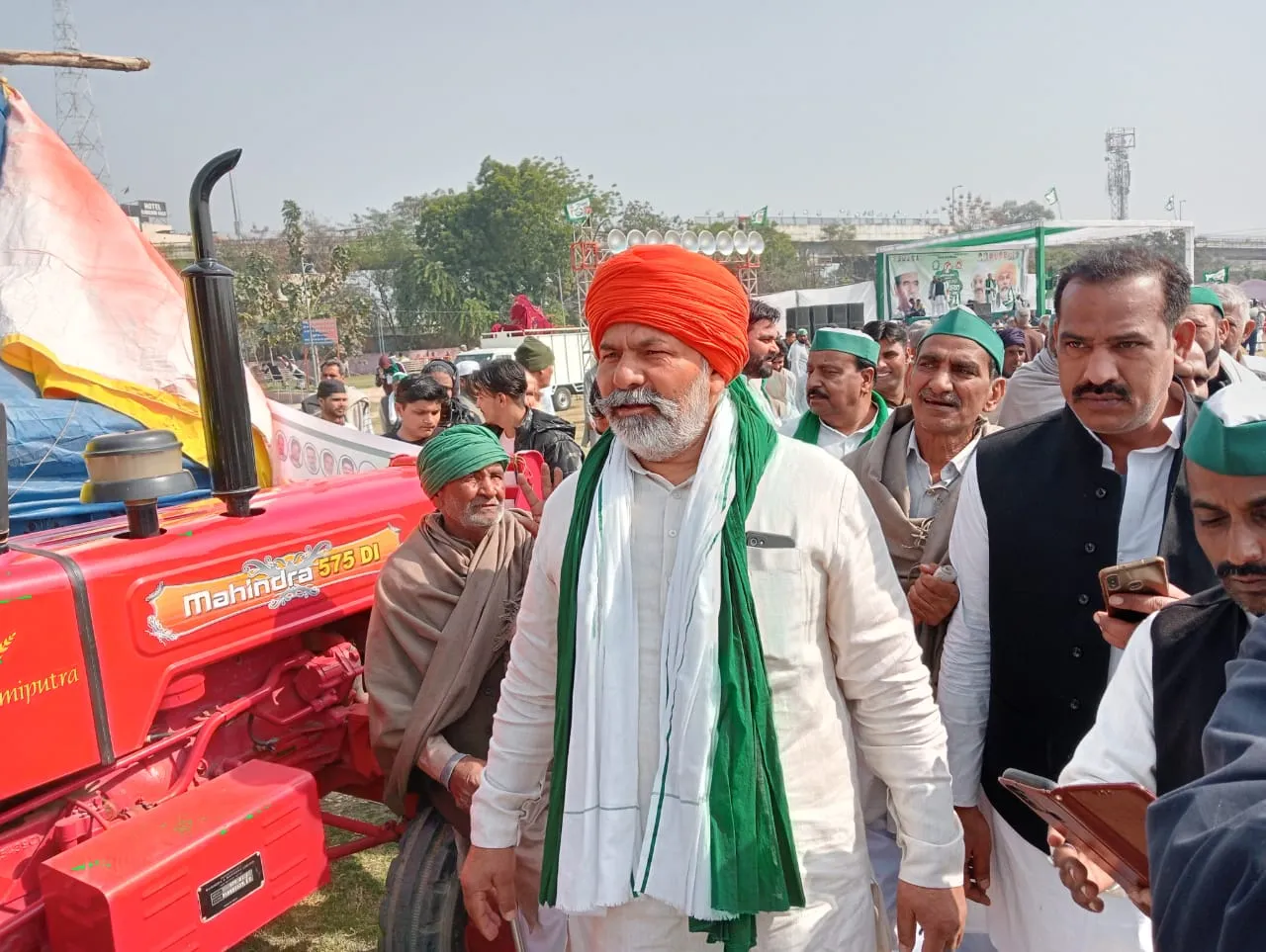 भाकियू प्रवक्ता चौधरी राकेश टिकैत भी जीआईसी ग्राउंड पहुंचे