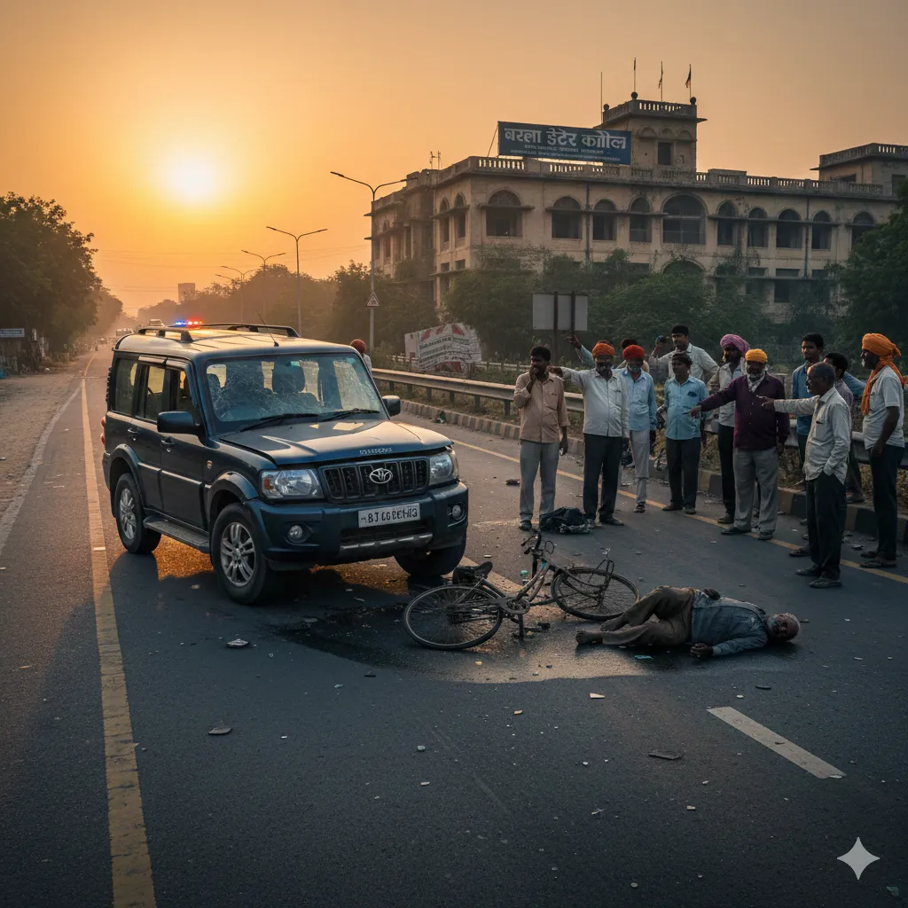 मुजफ्फरनगर हाईवे पर दर्दनाक हादसा, तेज रफ़्तार स्कॉर्पियो ने ली साइकिल सवार की जान, चालक फरार
