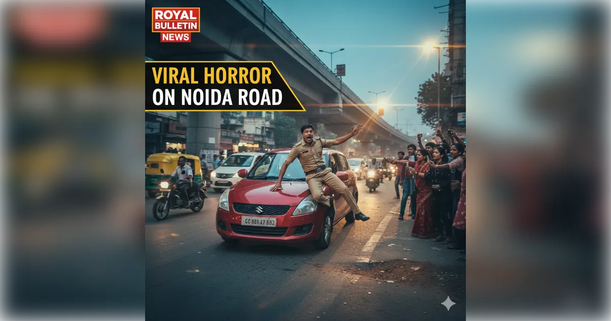 ग्रेटर नोएडा में खौफनाक मंजर: ट्रैफिक पुलिसकर्मी को बोनट पर 500 मीटर तक दौड़ाया, कार सवार की दबंगई