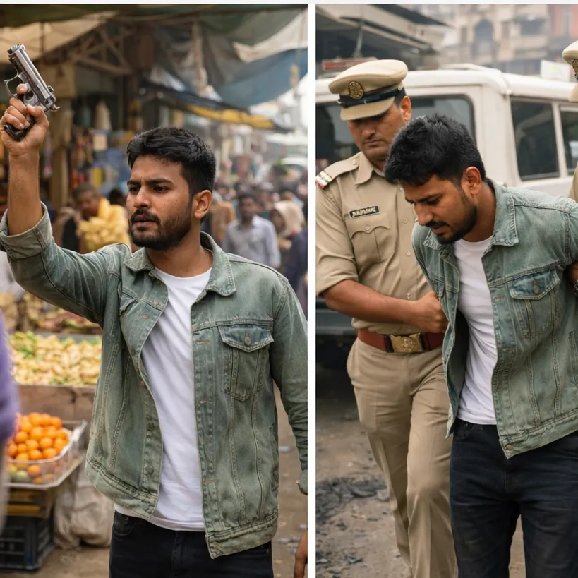 मुज़फ्फरनगर में हाथ में तमंचा लेकर बाज़ार में रौब गालिब करना पड़ा भारी, वीडियो वायरल होने पर युवक गिरफ्तार