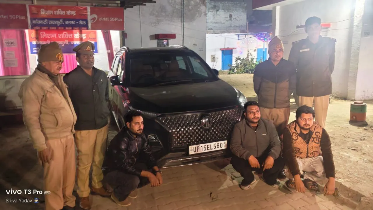 मेरठ के बेगमपुल से बच्चापार्क तक कार से स्टंटबाजी, पुलिस ने पहुंचाया सलाखों के पीछे