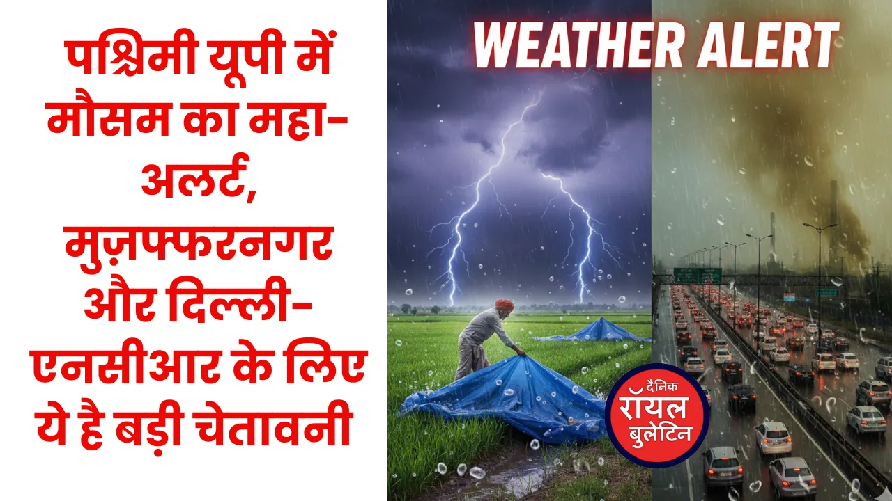 पश्चिमी यूपी में मौसम का महा-अलर्ट, मुज़फ्फरनगर और दिल्ली-एनसीआर में मौसम का यू-टर्न, 27 जनवरी तक बारिश और ओलावृष्टि का ऑरेंज अलर्ट