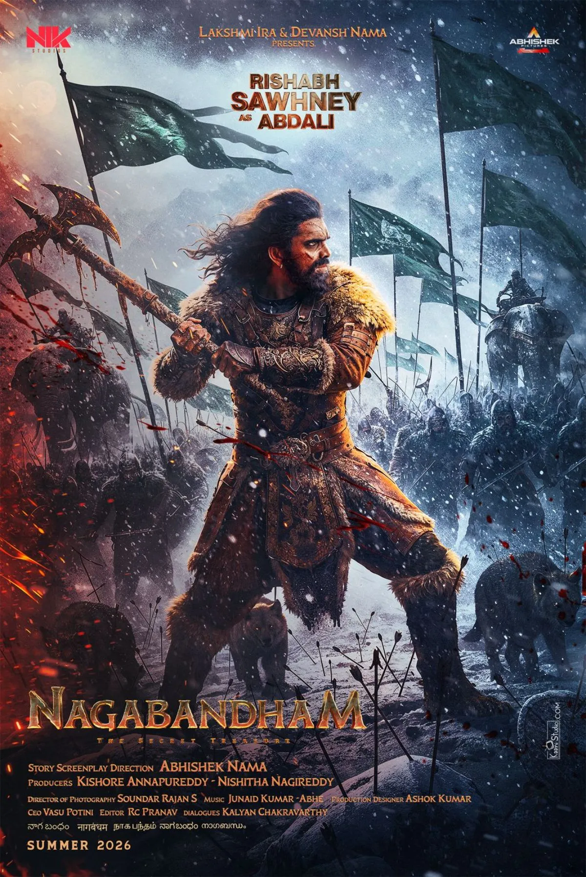 'नागबंधम' में ऋषभ साहनी का खौफनाक तांडव: क्रूर अफगान सुल्तान 'अब्दाली' के रूप में सामने आया अभिनेता का डरावना अवतार