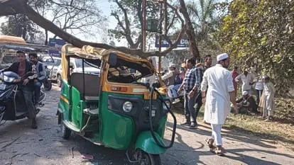 सहारनपुर में जनता रोड पर सूखा पेड़ गिरा, ननद-भाभी समेत 4 लोग घायल