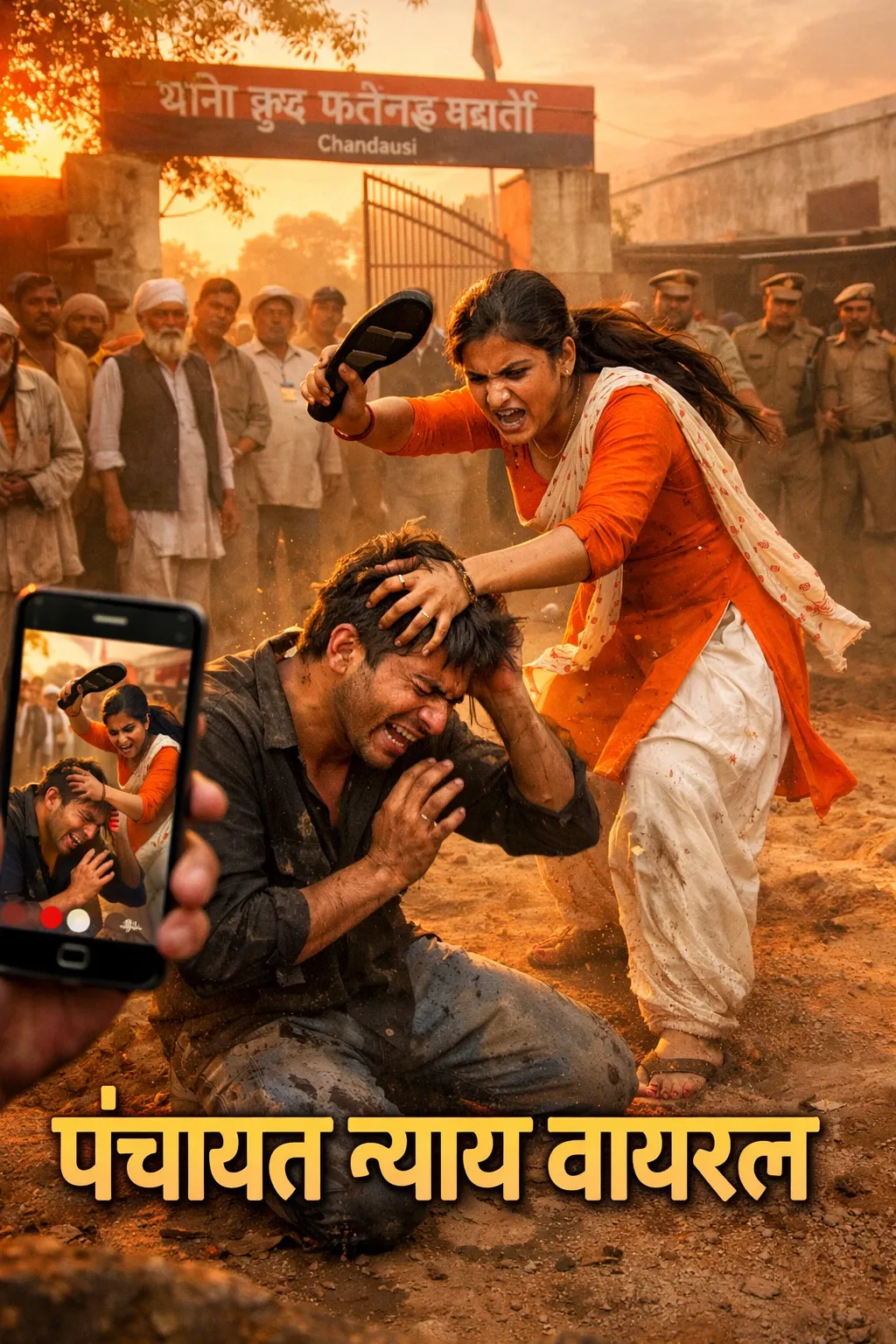 मुरादाबाद: किशोरी से छेड़खानी के आरोपी को पंचायत ने जूते मारने की सजा सुनाई, थाने के सामने पीटे जाने का वीडियो वायरल - पुलिस ने तहरीर पर कार्रवाई का आश्वासन दिया