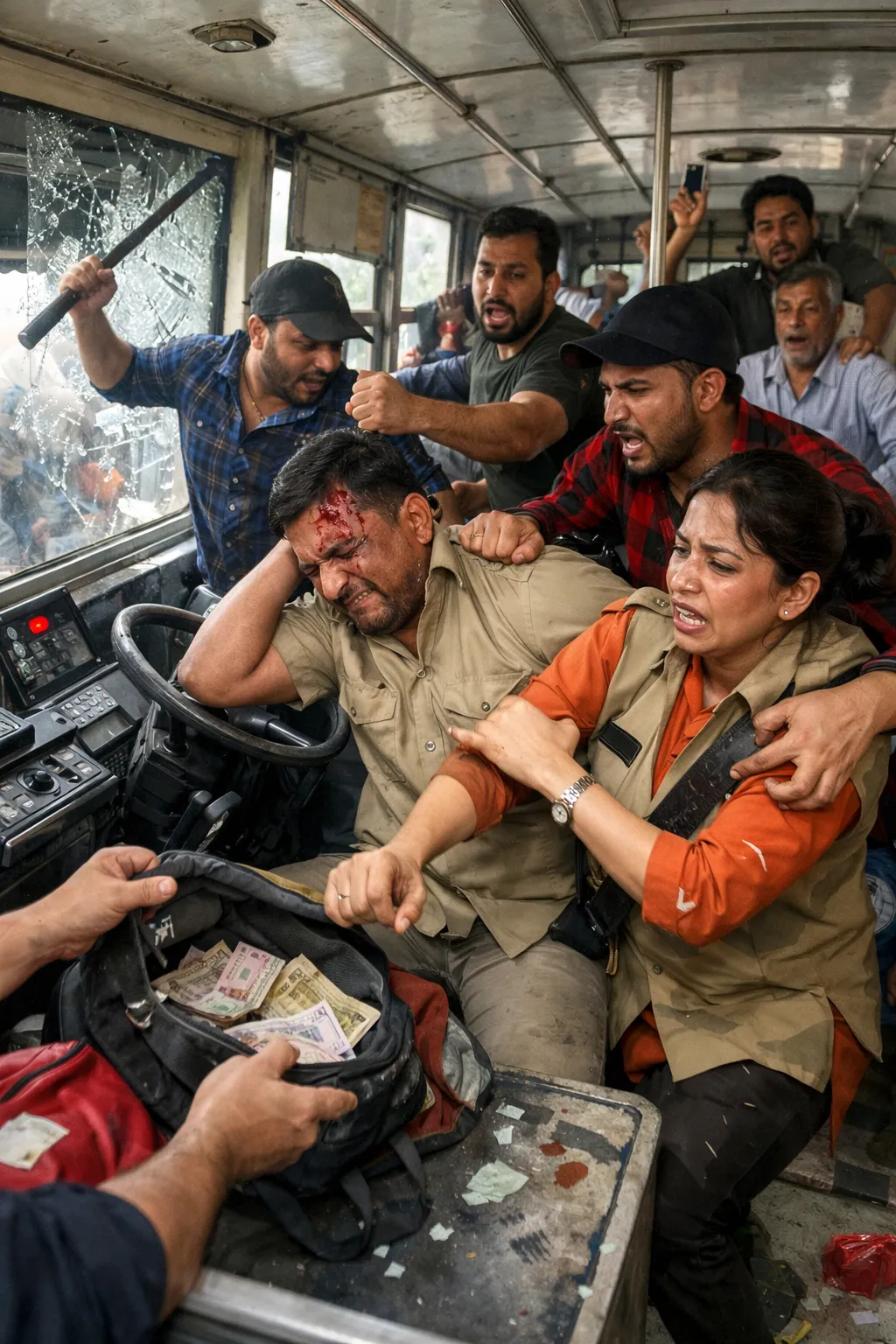 बिजनौर में रोडवेज बस में गुंडागर्दी: ड्राइवर और महिला कंडक्टर से मारपीट, लूटपाट कर फरार हुए बदमाश