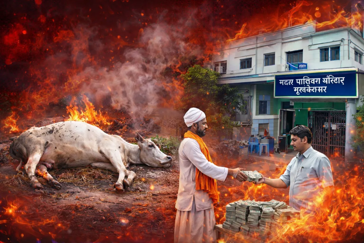 मुज़फ्फरनगर में नगर पालिका का शर्मनाक चेहरा बेनकाब ! मृत गौ माता के अंतिम संस्कार के लिए गौसेवक से वसूले पैसे