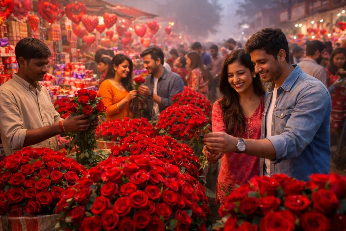 मुरादाबाद: 'रोज़ डे' पर महंगाई का कांटा; ₹100 तक पहुंचा एक गुलाब, बुके के दामों ने बिगाड़ा बजट