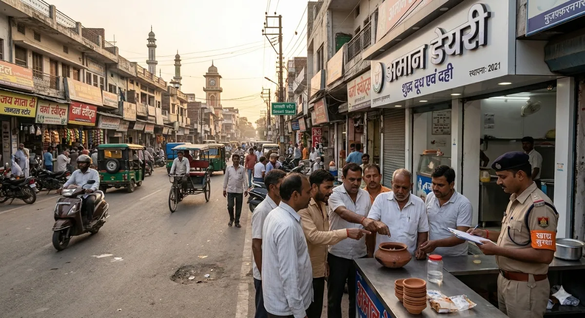 मंसूरपुर में 'डेयरी' की दही में निकले कीड़े, संचालक ने दी धमकी तो भड़के ग्रामीण; खाद्य विभाग ने लिए सैंपल