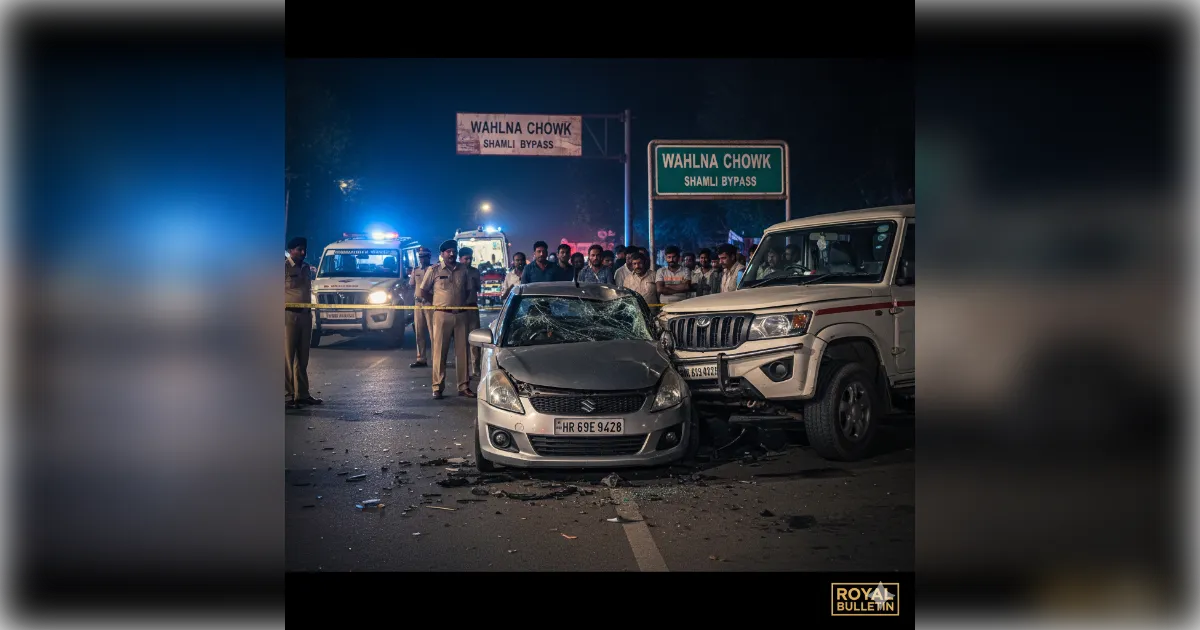 मुज़फ्फरनगर के वहलना चौक पर मौत का तांडव, पिकअप ने कार को मारी टक्कर, हरियाणा के युवक की दर्दनाक मौत