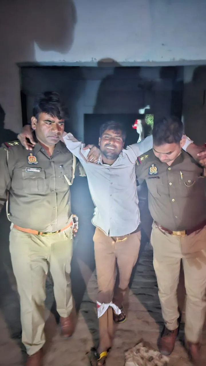 मेरठ में थाना किठौर पुलिस की मुठभेड़, गोतस्कर घायल और मांस व हथियार बरामद