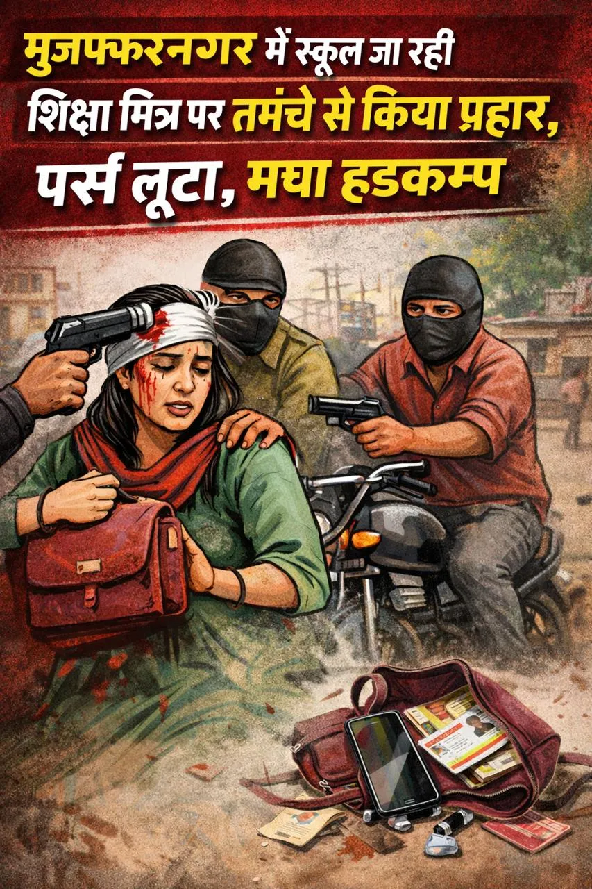 मुजफ्फरनगर में अपराधी हो रहे बेख़ौफ़, शिक्षामित्र पर तमंचे से किया प्रहार, पर्स लूटा