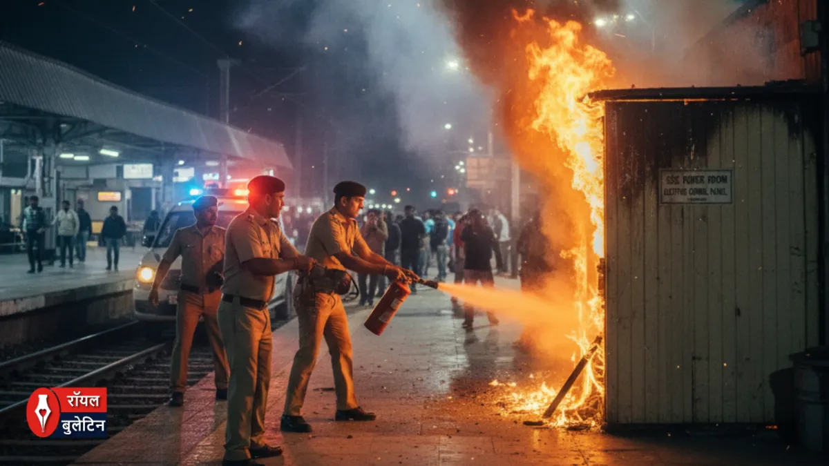 गाजियाबाद रेलवे स्टेशन पर शॉर्ट सर्किट से मचा हड़कंप: प्लेटफॉर्म नंबर 1 और 2 के 'पावर वुडन रूम' में लगी भीषण आग; आरपीएफ-जीआरपी की मुस्तैदी से टला बड़ा हादसा