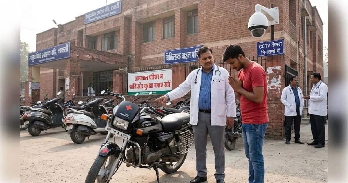 शामली: अस्पताल से डॉक्टर की बाइक चोरी, अस्पताल कर्मचारी का बेटा निकला चोर, सीसीटीवी से खुला राज 