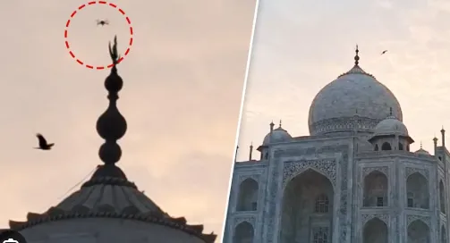 ताजमहल के ऊपर दो घंटे तक मंडराया ड्रोन: पर्यटकों में मचा हड़कंप, बाद में सामने आई असलियत