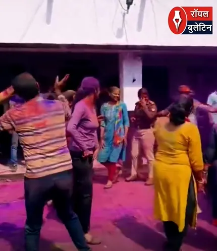 सहारनपुर में महिला पुलिस की रंगीन होली! महिला थाने में DJ पर झूमीं पुलिसकर्मी