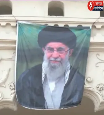 लखनऊ के बड़ा इमामबाड़ा गेट पर इजराइल-अमेरिका के झंडे, नमाज़ से पहले बढ़ाई गई सुरक्षा