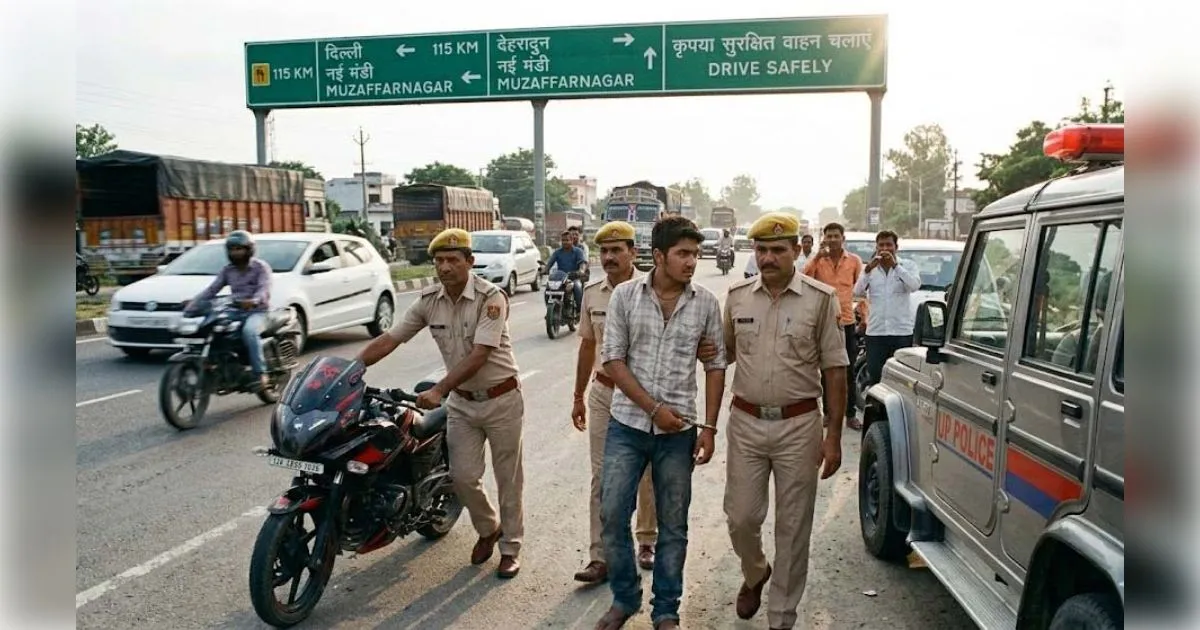 मुजफ्फरनगर: हाईवे पर 'रील' के लिए जानलेवा स्टंट पड़ा भारी, पुलिस ने युवक को दबोचा 