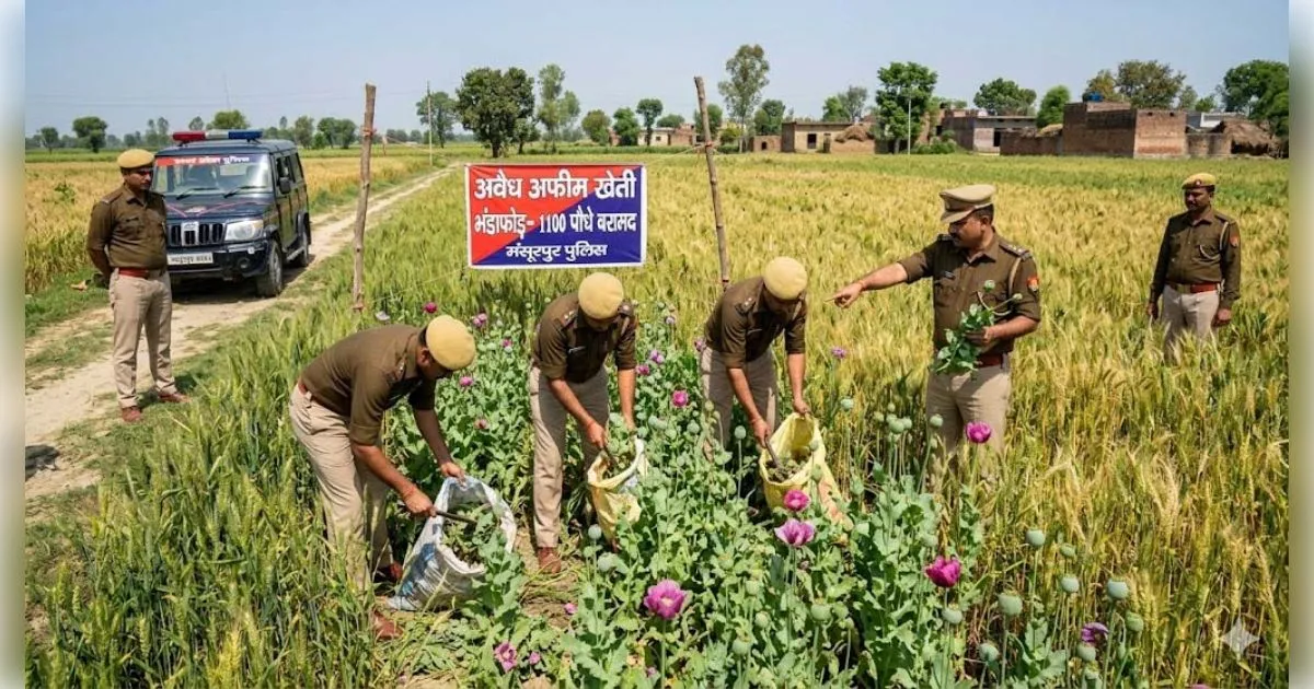 मुजफ्फरनगर: गेहूं के बीच लहलहा रही थी अफीम की फसल, पुलिस की सर्जिकल स्ट्राइक से फैली सनसनी