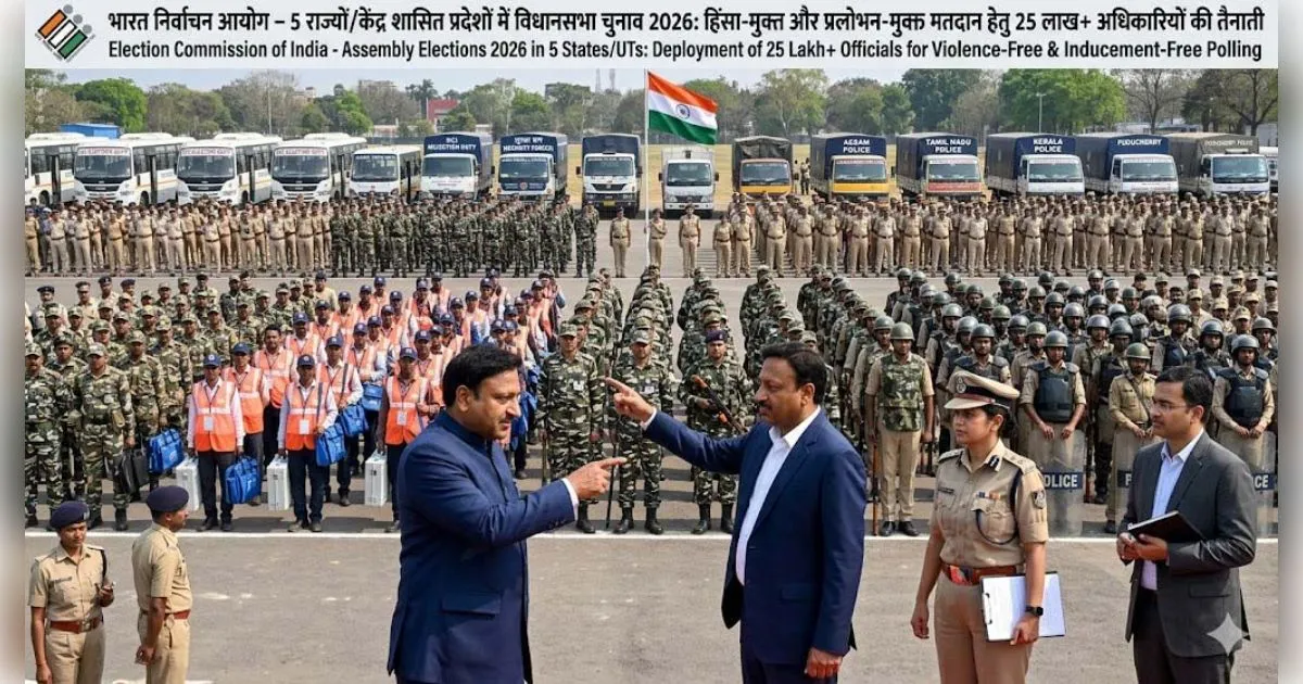 देश में 5 राज्यों के विधानसभा चुनाव के लिए 25 लाख 'रणबांकुरे' तैनात, हर 70 वोटर पर एक अधिकारी की नजर