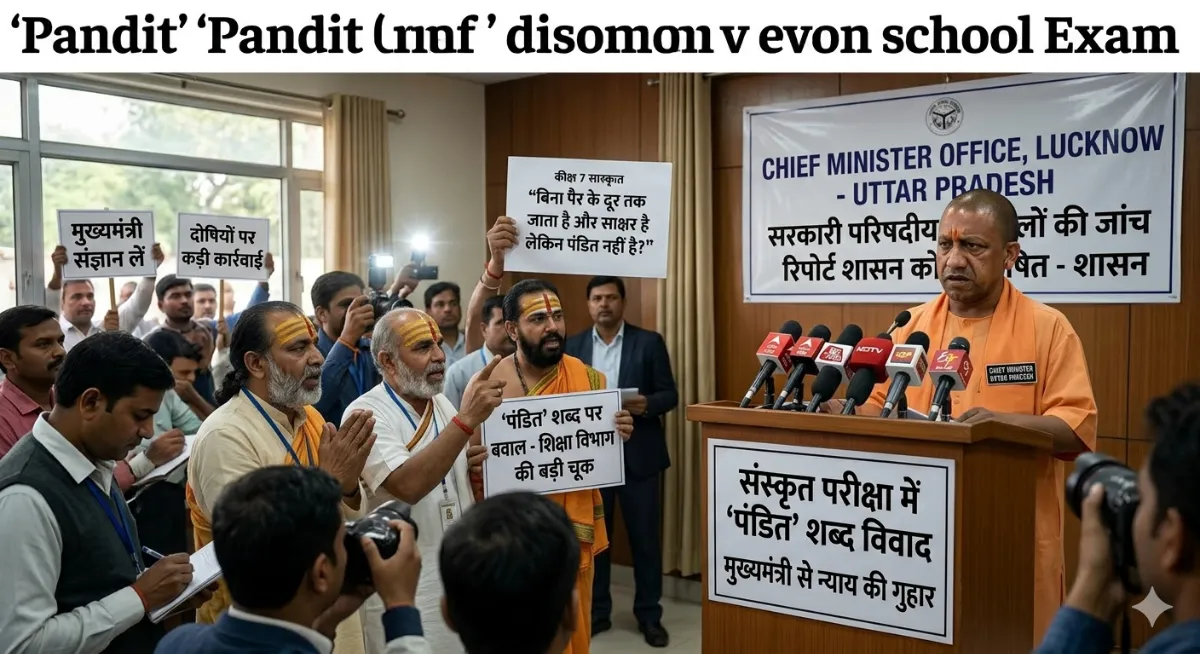 यूपी में 'पंडित' शब्द पर फिर भड़का विवाद: कक्षा 7 की संस्कृत परीक्षा का प्रश्न बना मुद्दा, शिक्षक संगठनों में भारी आक्रोश