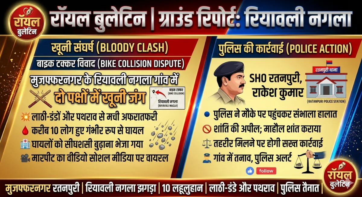 मुजफ्फरनगर में बाइक की टक्कर पर 'खूनी जंग'; दो पक्षों में जमकर चले लाठी-डंडे और पथराव, 10 लोग लहूलुहान, वीडियो वायरल