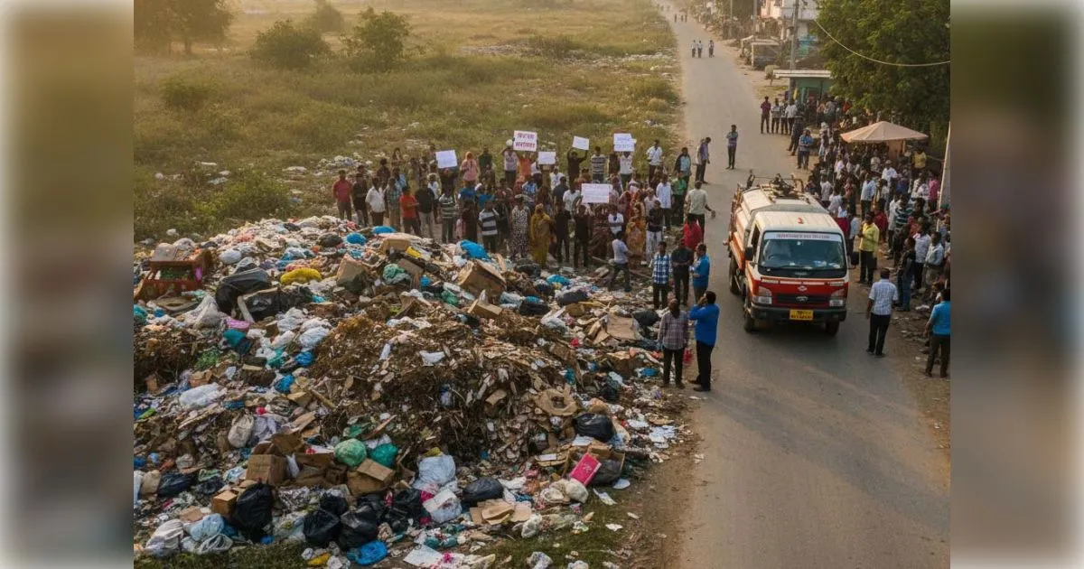 मुजफ्फरनगर में रामपुरी के प्लॉट और रास्ते में फेंका कूड़ा, जमकर हुआ बवाल 