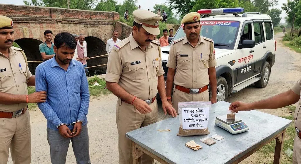 सहारनपुर पुलिस ने दबोचा नशे का तस्कर, 15 ग्राम से अधिक स्मैक जब्त