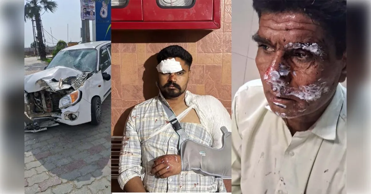 शामली के जलालाबाद में ट्रक से टकराई कार, पिता-पुत्र समेत तीन घायल 