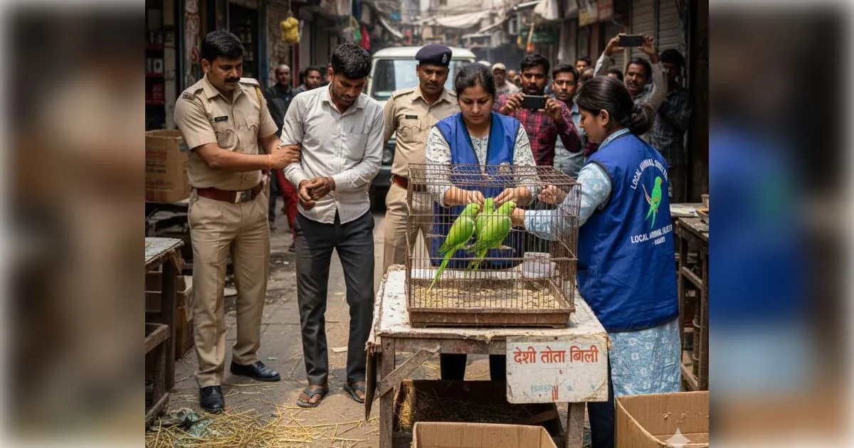 शामली में अवैध रूप से तोते बेचने वाले तीन गिरफ्तार, वन विभाग और एनिमल शेल्टर की कार्रवाई