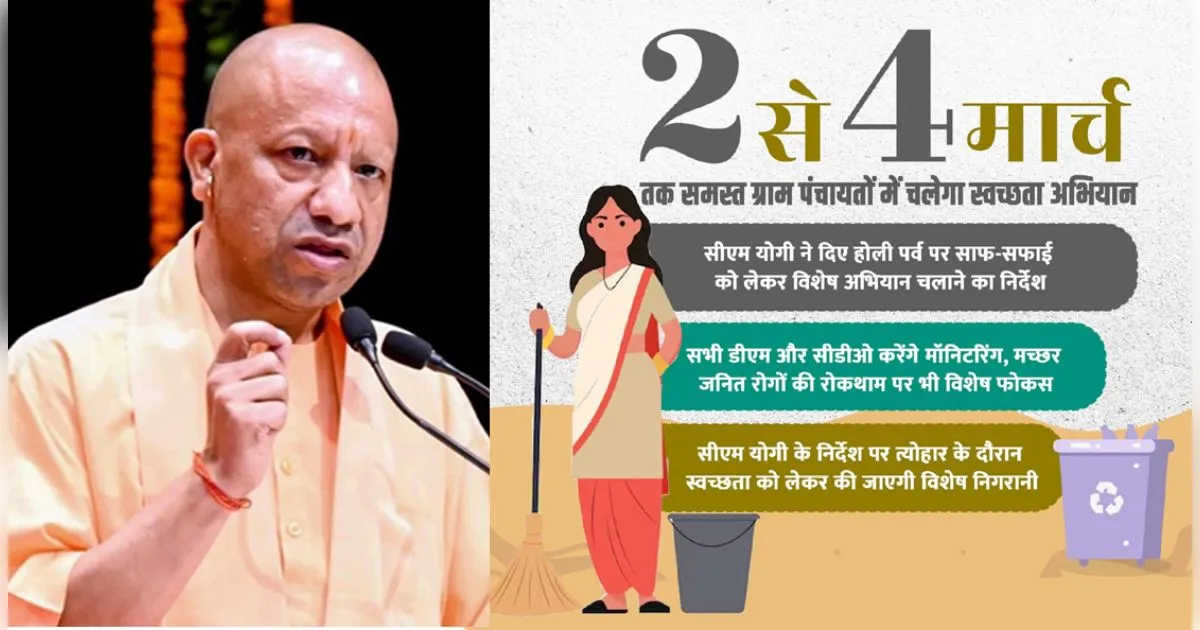 यूपी: होली पर गांवों में नहीं दिखेगी गंदगी, सीएम योगी के विशेष स्वच्छता अभियान चलाने के निर्देश 
