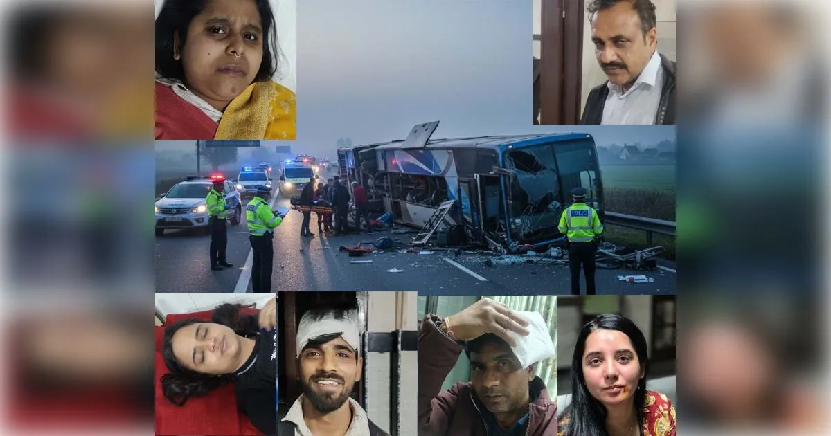 मुजफ्फरनगर: खतौली बाईपास पर पलटी डबल डेकर बस, दर्जनभर यात्री घायल