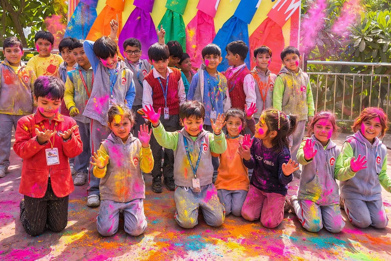 मुजफ्फरनगर में जी.डी. गोयनका पब्लिक स्कूल में हर्षोल्लास के साथ मना रंगोत्सव