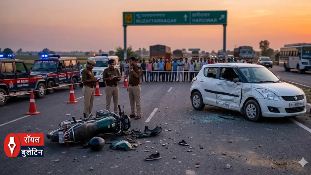 मुजफ्फरनगर: तेज रफ्तार का कहर, दो अलग-अलग सड़क हादसों में दो लोगों की दर्दनाक मौत, कार चकनाचूर