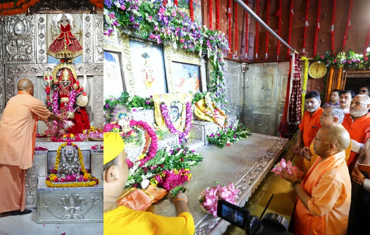 श्रीकृष्ण जन्माष्टमी पर मथुरा पहुंचे सीएम योगी आदित्यनाथ, चांदी से सजे गर्भगृह में की विशेष पूजा