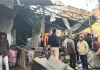 किराना दुकान में भीषण धमाका, 10 दुकानें तबाह, लाखों का सामान जलकर खाक