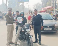 शामली में यातायात पुलिस ने हेलमेट न लगाने वालों के खिलाफ चलाया सघन अभियान