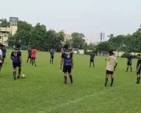 फुटबॉल में बरेली मंडल की टीम ने मुरादाबाद मंडल की टीम को हराया