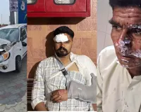 शामली के जलालाबाद में ट्रक से टकराई कार, पिता-पुत्र समेत तीन घायल 