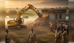 मुज़फ्फरनगर में तालाब पर अवैध कब्जे का प्रयास नाकाम: प्रशासन का  गर्जा बुलडोजर, ढहाया अवैध निर्माण