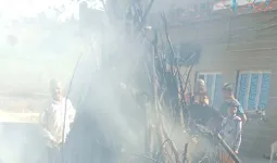 सहारनपुर में होलिका दहन स्थल पर आग लगी, सिविल डिफेंस की तत्परता से बड़े हादसे से बचाव