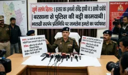 मथुरा: हरियाणा का ईनामी सरपंच 'रविंद्र हाथी' साथियों समेत बरसाना से गिरफ्तार 