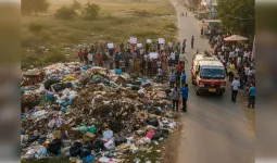 मुजफ्फरनगर में रामपुरी के प्लॉट और रास्ते में फेंका कूड़ा, जमकर हुआ बवाल 