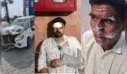 शामली के जलालाबाद में ट्रक से टकराई कार, पिता-पुत्र समेत तीन घायल 