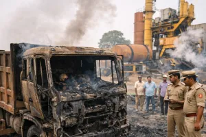 मुज़फ्फरनगर के हॉट मिक्सिंग प्लांट में संदिग्ध परिस्थितियों में जलकर ट्रक चालक की मौत